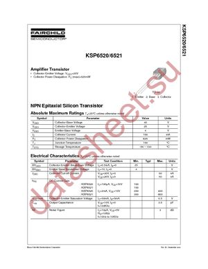 KSP6521BU datasheet  